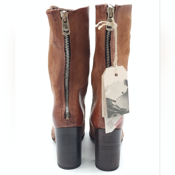 A.S. 98 IVA Leather Heeled Ankle Boots Back Zip Stitching Detail Size EU 38 - Picture 9 of 13